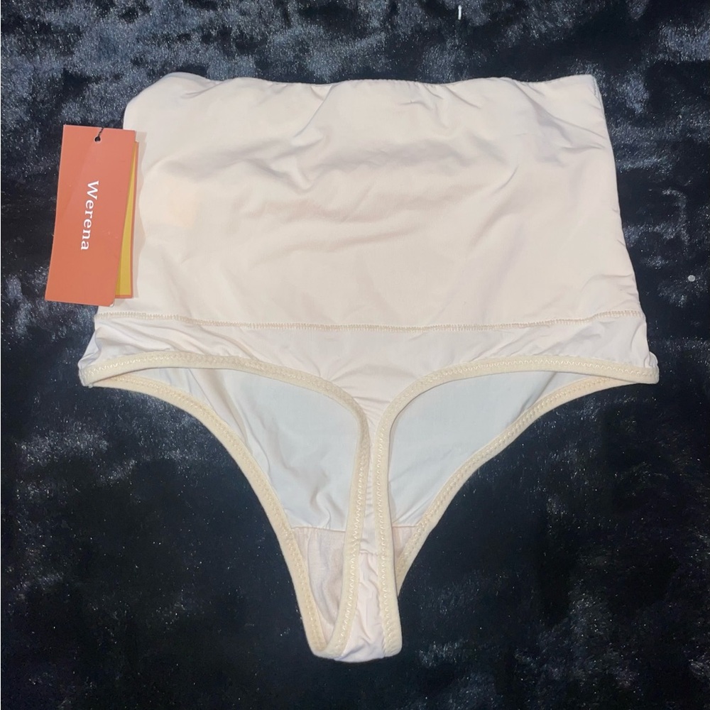 Werena Cream High-Waisted Bikini Bottom size S NWT